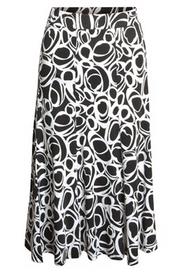  Signature nederdel i lækker jersey med sort og hvidt grafisk mønster